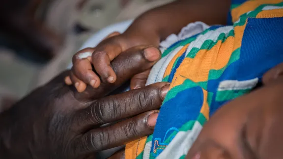 A young boy receives emergency treatment at the Ganta United Methodist Hospital in Liberia. All photos: LWF/Albin Hillert 