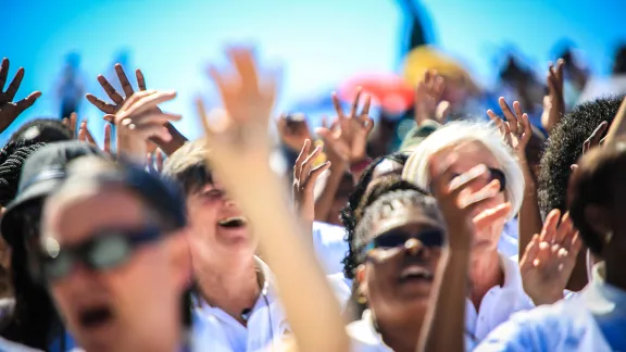 Freude bei den Feierlichkeiten zum 500. Reformationsjubiläum in Windhuk, Namibia. LWF/Johanan Celine Valeriano