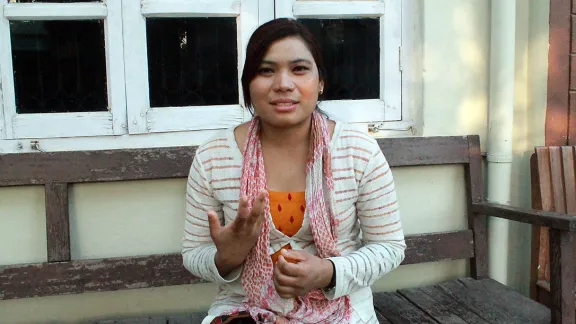 Basanti Chaudhary in the KPUS office. Photo: LWF/ Chandan Shilpakar