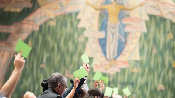 Today LWF Council members voted to approve the new strategy for the years 2019 to 2024. Council 2018, Geneva (Switzerland). Photo: LWF/Albin Hillert 