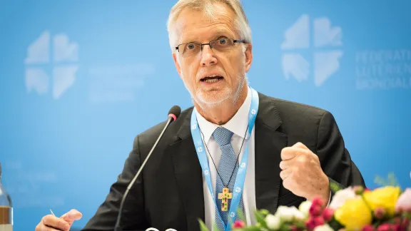 âWe know that this year is crucial. The world must use the momentum for climate action,â said LWF General Secretary Junge. Photo: LWF/Albin Hillert.