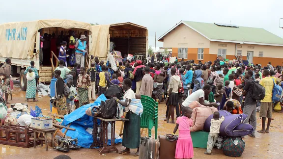 Refugees in Elegu reception center managed by LWF, at the border between South Sudan and Northern Uganda. Photo: LWF Uganda