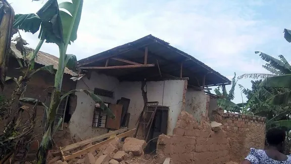 Ein zerstörtes Haus in Bukoba. Foto: LWB/TCRS