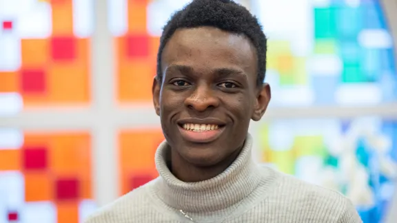 Emmanuel, a Nigerian student who fled from Ukraine and has been welcomed in Budapest by staff and students at the Theological Institute of the Evangelical Lutheran Church in Hungary. All photos: LWF/A. Hillert