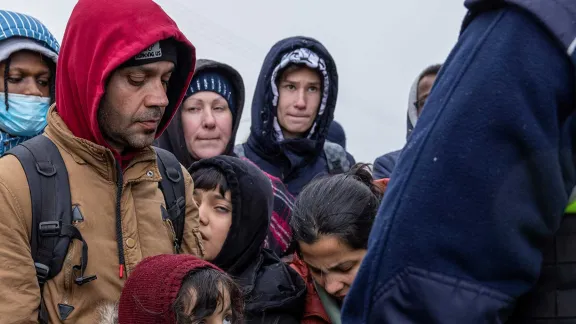 Ukrainian refugees at the border between Ukraine and Poland. Photo: Frank Schultze / Diakonie Katastrophenhilfe