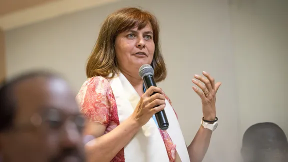 Rev. Dr. Elfriede DÃ¶rr from the Evangelical Church of the Augsburg Confession in Romania. Photo: LWF/Albin Hillert