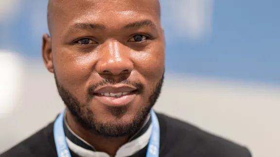 Khulekani Magwaza is a member of the LWF Council and youth delegate at the current UN climate conference COP26. Photo: LWF/Albin Hillert 