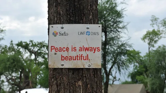 Messages of peace in a school run by LWF in Upper Nile State, South Sudan. Photo: LWF/ C: KÃ¤stner