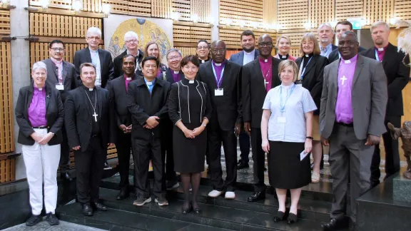 Die Teilnehmenden an der Klausurtagung für neu gewählte Kirchenleitende im Ökumenischen Zentrum, Genf. Foto: LWB/C. Kästner