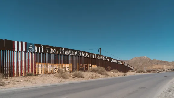 Die Grenze zwischen Mexiko und den USA bei Ciudad Juárez, Chihuahua, Mexiko