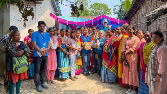 The LWF team and partners visit a community-owned cooperative focusing on business as well as social aspects of the community in Jhapa district. Photo: LWF/ Y. Gautam