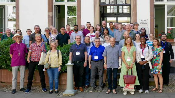 Participants, with Hansbauer front row, second from left, at the 2023 summer course of the Institute for Ecumenical Research in Strasbourg. Photo: Institute for Ecumenical Research, Strasbourg