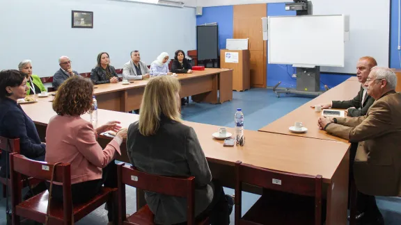 Meeting with the staff of the Augusta-Victoria-Hospital. Photo: LWF/ Maddi Froiland