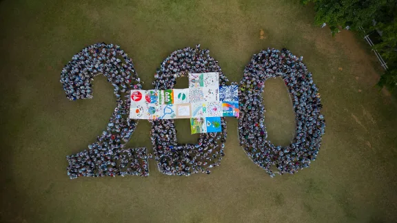 Los jóvenes de la IECLB iniciando las celebraciones del aniversario durante el 25º CONGRENAJE. Foto: IECLB