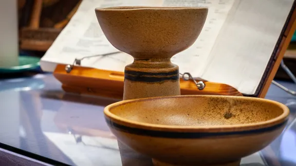 The communion sets are an expression of the LWF’s commitment to diaconal work, and the living faith, and meant to be used in services and festivities. Photo: LWF/ S. Gallay