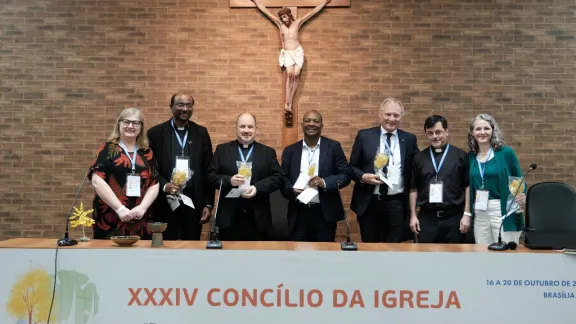 Leaders in an ecumenical worship service in Brazil