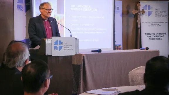 LWF President Bishop Henrik Stubkjær addresses participants in the ACLC Photo: LWF/J.C. Valeriano