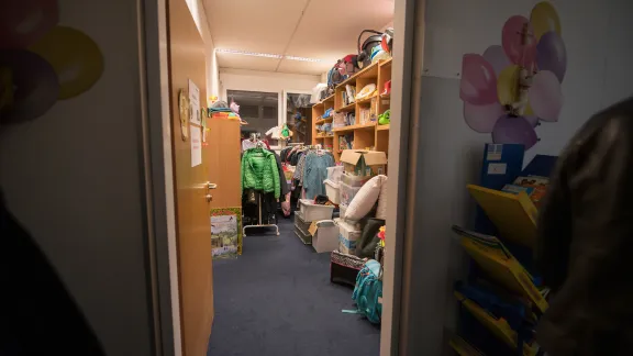 Toys, games and clothing for children pictured in one of the desks at the counselling center in Vienna. Photo: LWF/A. Hillert