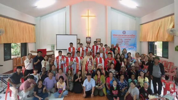 The Bishop with the Ban Rai Pattana Lutheran Congregation. Photo: ELCT