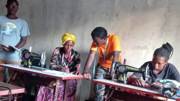 Youth trained in tailoring skills become self-employed. Photo: LCR