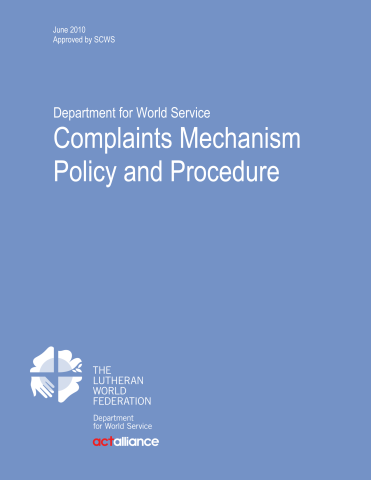 Complaints Mechanism Policy and Procedure