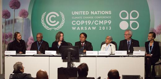 Interfaith press conference at COP19. Photo: LWF/Sean Hawkey