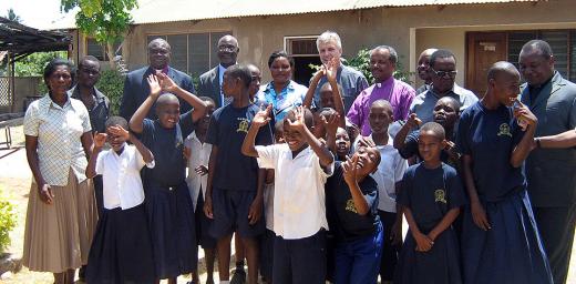 The Lutheran leaders with children residing at the ELCT center in Temeke district, Tanzania. Â© ELCT