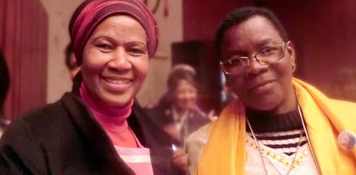 (Left) Phumzile Mlambo-Ngcuka, executive director of UN Women and (right) Rev. Elitha Moyo, coordinator of the ELCZ Gender Justice Project. Photo: Christine Mangale