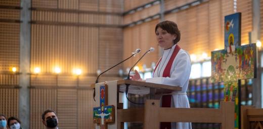 In her sermon, Burghardt reflected on the words of St Paul's letter to the Romans, urging Christians to be âtransformed by the renewing of your minds, so that you may discern what is the will of God.â Photo: LWF/M. Renaux 