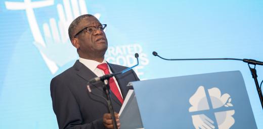 Keynote speech at the LWF Twelfth Assembly by Congolese surgeon Dr Denis Mukwege. Photo: LWF/Albin Hillert