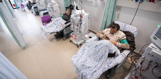 Patients receive Dialysis treatment at the Augusta Victoria Hospital. Photo: LWF/Albin Hillert.