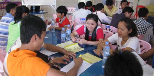 Participants in an LWF-facilitated project management workshop for the Lutheran Church in Cambodia. Photo: Sally Lim