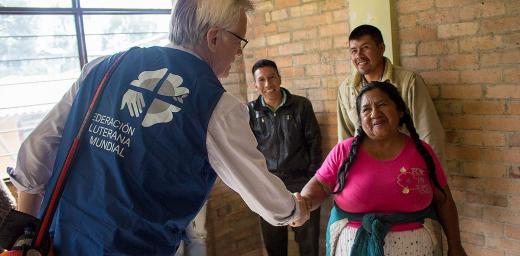 General Secretary Rev. Dr Martin Junge meets with Indigenous people of Pueblo Nuevo, Colombia.  Photo: LWF Colombia/ Diego Ãlvarez