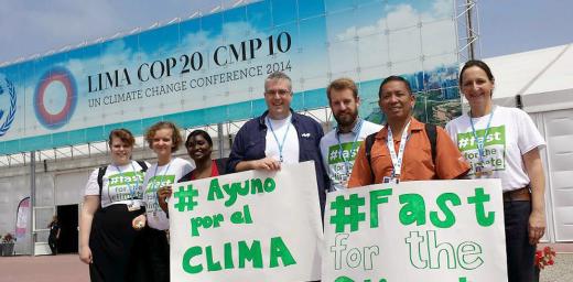 LWF delegates and other advocates at the COP 20 climate change conference in Lima, Peru, in 2014. Photo: LWF/Sean Hawkey