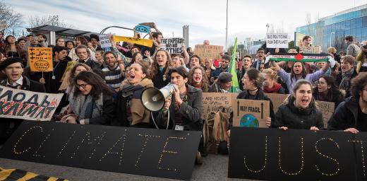As COP25 is about to draw to a close, hundreds of young people mobilize through Fridays for Future in a strike for the climate, inside and outside the venue of COP25 in Madrid, calling for urgent action for climate justice. All photos: LWF/Albin Hillert
