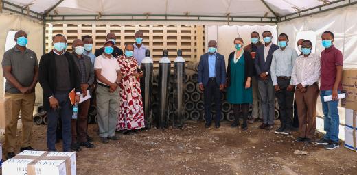 Evangelical Lutheran Church in Tanzania hospitals receive 100 oxygen cylinders and Personal Protective Equipment from the Lutheran Mission Cooperation (LMC) to help meet demand. Erick K. Adolph/ELCT