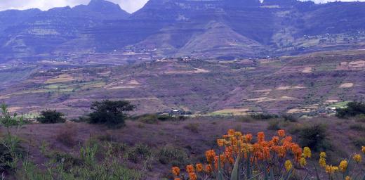 Landscape in Amhara province, the state bordering Tigray, Ethiopia. Photo: LWF/ C. KÃ¤stner