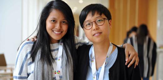 LWF Vice-President for Asia Eun-hae Kwon, right, with Sumita Chin, from Malaysia. Kwon says the ongoing witness of Lutherans motivates her to serve. Photo: LWF/M. Renaux