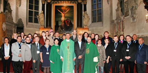  Participants of the LWF Church Leadership Consultation 2019 for Central and Eastern Europe after the opening service at St. Mary's Cathedral (Dome Church) in Tallinn. 2019. Photo: EELC/Joel Siim 