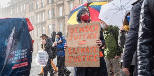 March for the climate during COP26 in Glasgow. Photo: LWF/Albin Hillert