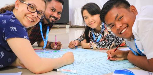 A group of participants at the 2019 regional meeting of the Global Young Reformers Network in Asia, in Pematang Siantar, Indonesia. Photo: LWF/ Johanan Celine Valeriano 