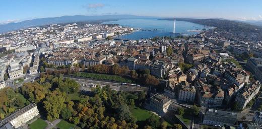 Aerial view of the City of Geneva.  Photo: Alexsy M. Creative Commons