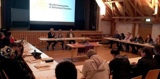 LWF General Secretary, Rev. Dr Martin Junge, addressing the WCRC Executive Committee. Photo: WCRC/P.Tanis
