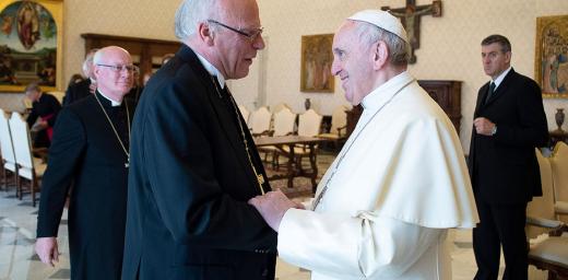 Bishop Ulrich and Pope Francis during the audience in the Vatican. Photo: VaticanPress