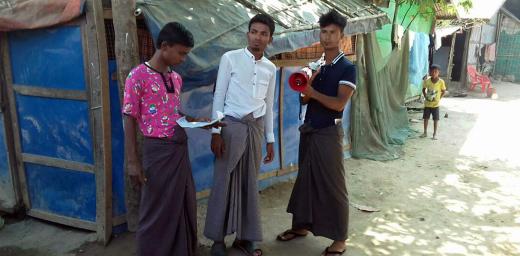 In IDP camps in Rakhine State, loudspeakers are used to broadcast COVID-19 prevention messaging in Rohingya and other local languages. All Photos: LWF/Myanmar