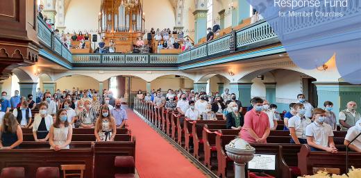 On 12 July, a confirmation service was held in Murska Sobota, observing the distancing and other rules. Photo: ECS