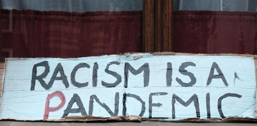 A slogan used during a recent Black Lives Matter protest in London. Photo: Ehimetalor Akhere Unuabona via Unsplash