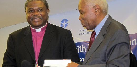 Bishop Dr Malasusa and Dr Mohamed Gharib Bilal. Photo: LWF/I. Benesch