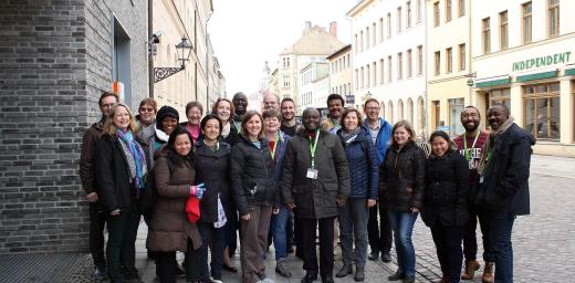 Participants of the 19th International Seminar for pastors during an excursion in Wittenberg, Germany. Photo: LWF/A. WeyermÃ¼ller