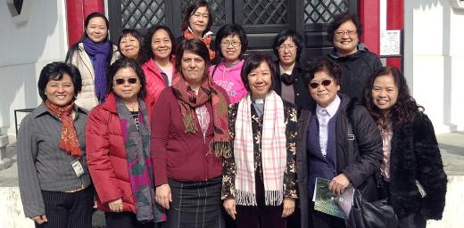 The North East Asian Lutheran Communion women theologians together with the LWF Secretary for Women in Church and Society. Photo: LWF